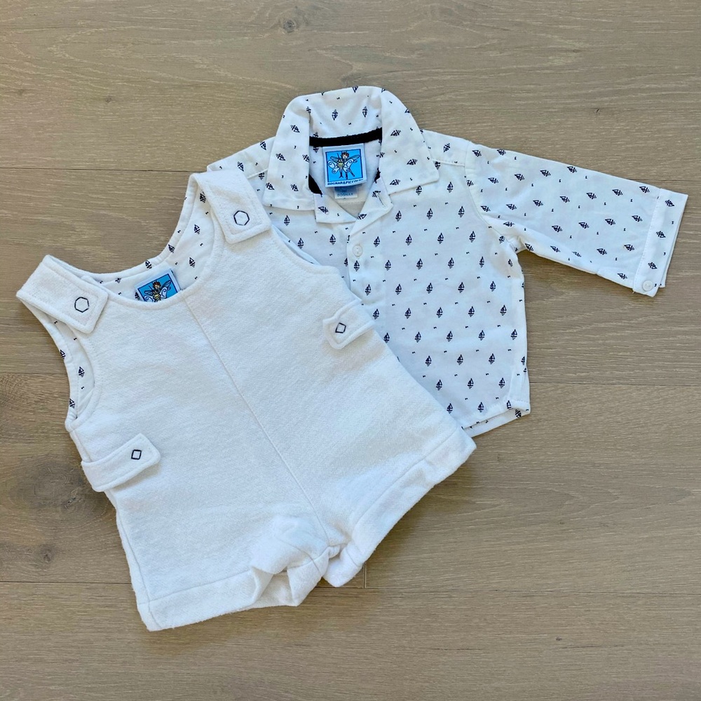 Neutral Cream Two-Piece Kids Matching Set by Petit Lem